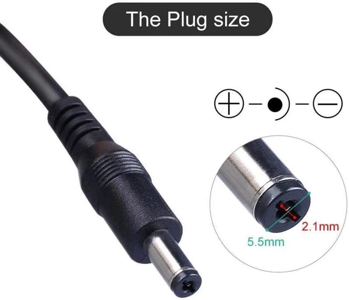 The plug size and the DC2.1 head of the Charger - SANS 54V 2A by Sans are shown.