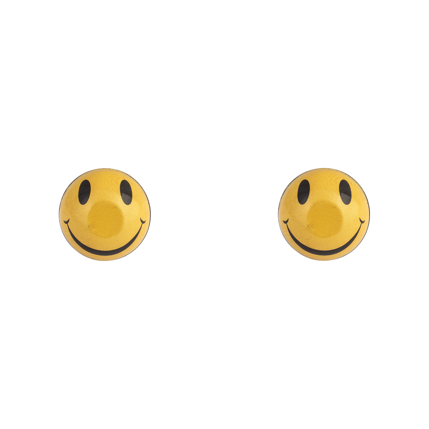 A pair of Trik Topz - Smiley stud earrings.