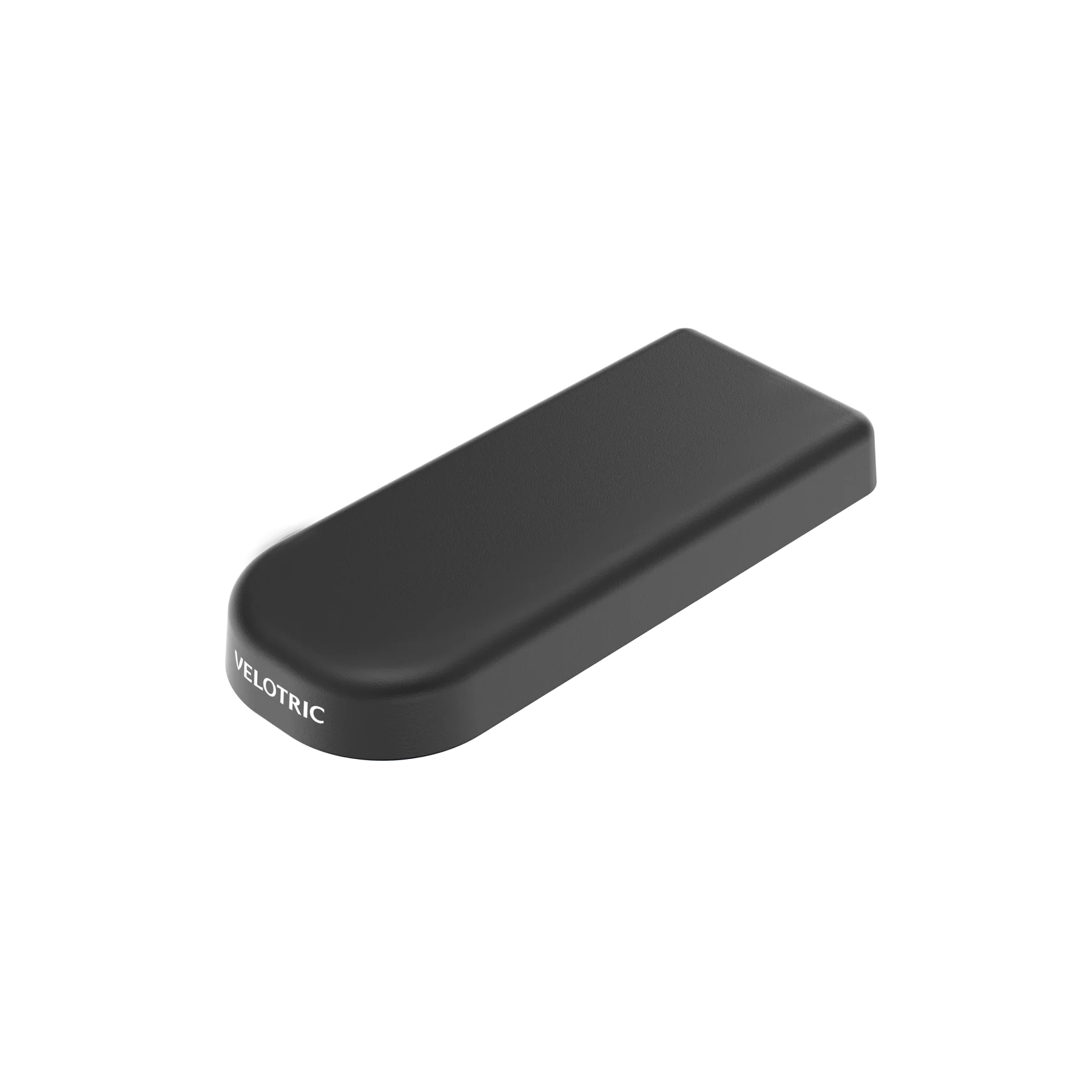 A black rectangular device with the product name "Seat Pad - Velotric Go / Fold" on one end, featuring a high-elastic sponge seat pad for added comfort.