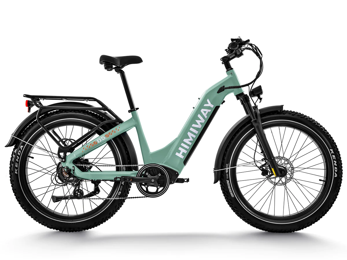 A powerful Himiway Zebra Step Through - Green ebike displayed on a white background.