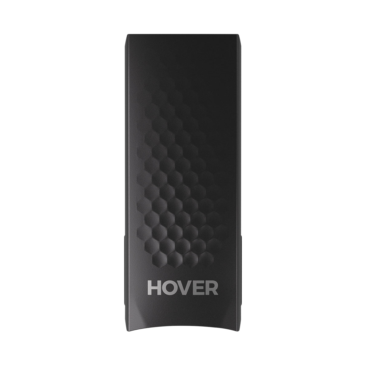 The sleek black rectangular device with a honeycomb pattern subtly showcases the "HOVER" text at the bottom. The HOVERAir X1 PRO Smart Battery significantly enhances flight time, catering to tech enthusiasts.