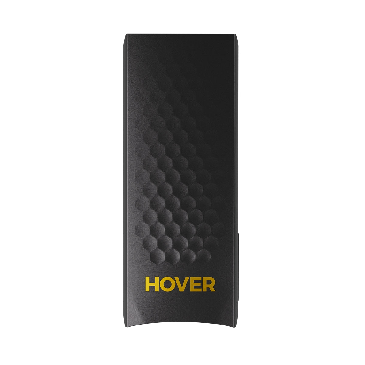 The black HOVERAir X1 PRO Smart Battery, featuring a honeycomb pattern and "HOVER" in vibrant yellow, is crafted to integrate seamlessly with eBikes & Scooters through its innovative handlebar mount.
