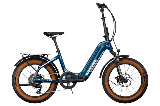 An Aventon - Sinch.2 - Sapphire electric bike on a white background.