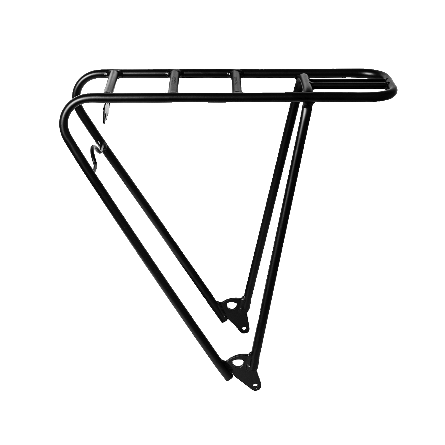 The Urtopia Rear Rack for the Carbon 1 Pro bike, featuring a triangular side frame and horizontal bars on top, offers lightweight aluminum construction perfect for carrying cargo and enhancing ride functionality.