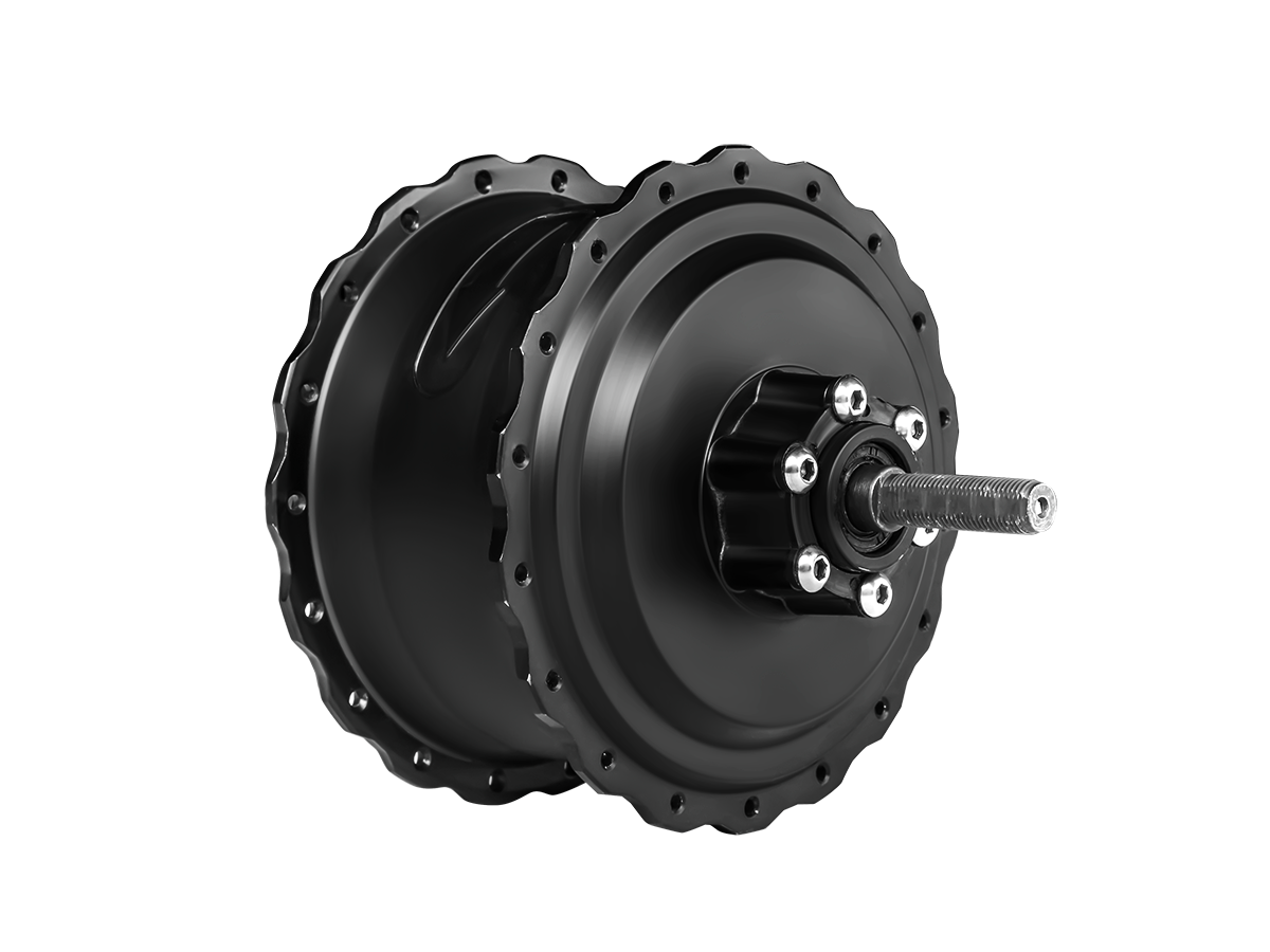The Himiway Cruiser - Black, equipped with a fat tire, features a black wheel on a white background.