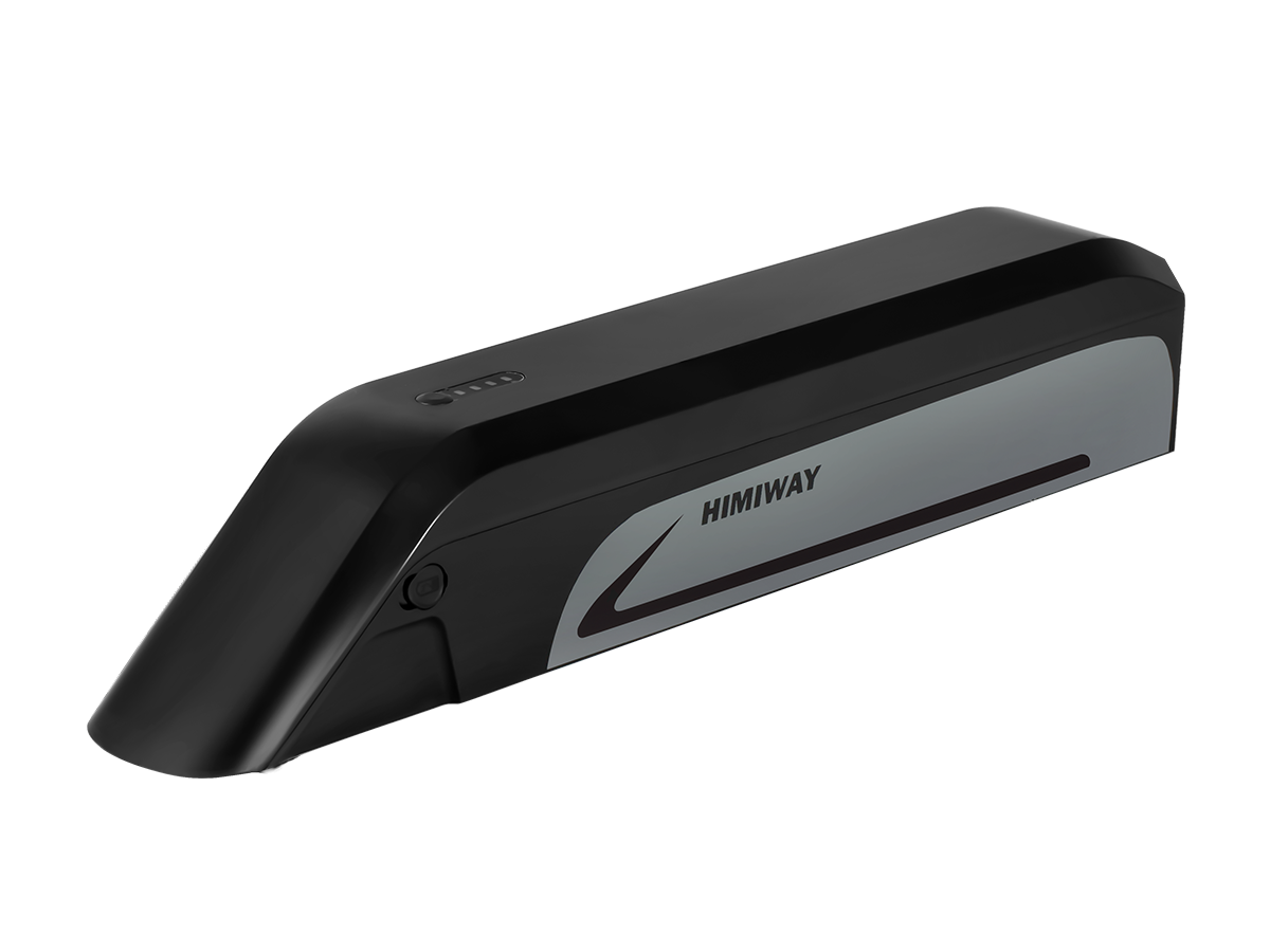 A black and red electric bike charger with a black handlebar, suitable for the Himiway Cruiser - Himiway - Cruiser - Black.