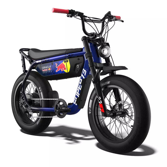 SUPER73 x Oracle Red Bull Racing M1D SE in Nightfall Blue, front three-quarter view