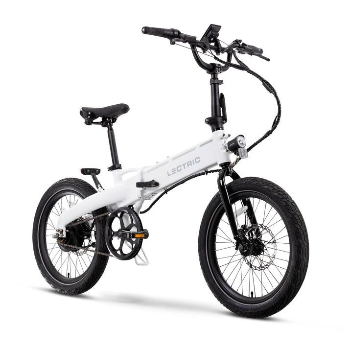 Lectric XP Lite2 Arctic White chain-drive folding electric bike, full view