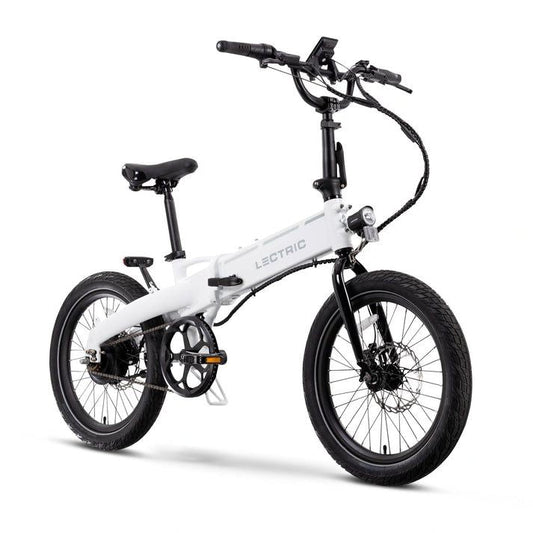 Lectric XP Lite2 Arctic White chain-drive folding electric bike, full view