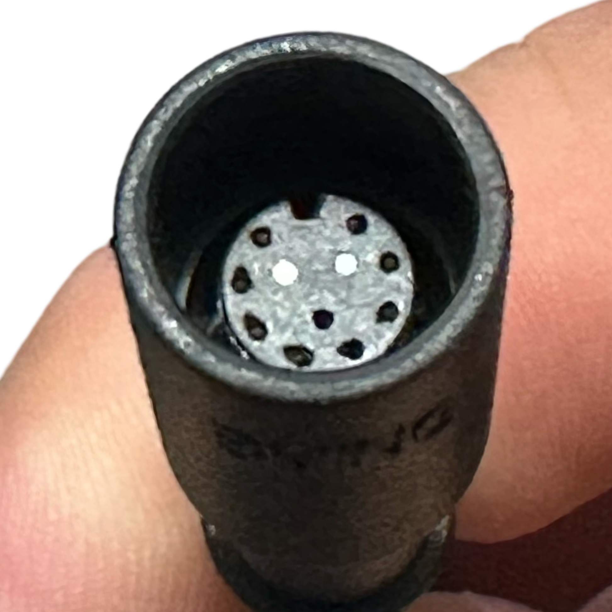 Close-up view of a person's fingers holding a circular eight-pin connector, commonly used for connecting a 48V brushless motor or installing the ElectricAllWheel Replacement Controller (Throttle Unlocked) for Lectric XP3.0.