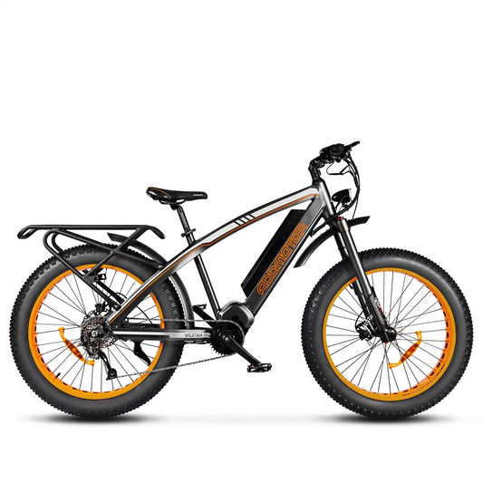 Addmotor - Wildtan M5600 electric fat-tire mountain bike isolated on a white background.