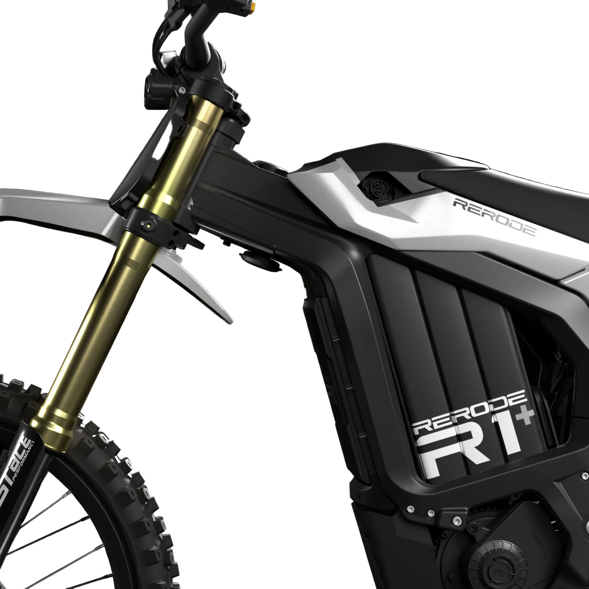 RERODE R1+ Electric Dirt Bike front bodywork and suspension with Light Grey decals