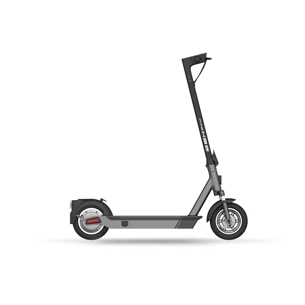 An ergonomic Yadea - KS6 electric scooter with minimalist tech grey design is shown on a white background.