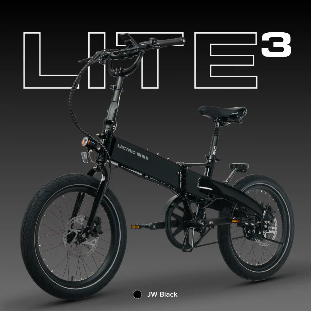 Lectric XP Lite3 JW Black studio color detail at Tampa Bay eBikes