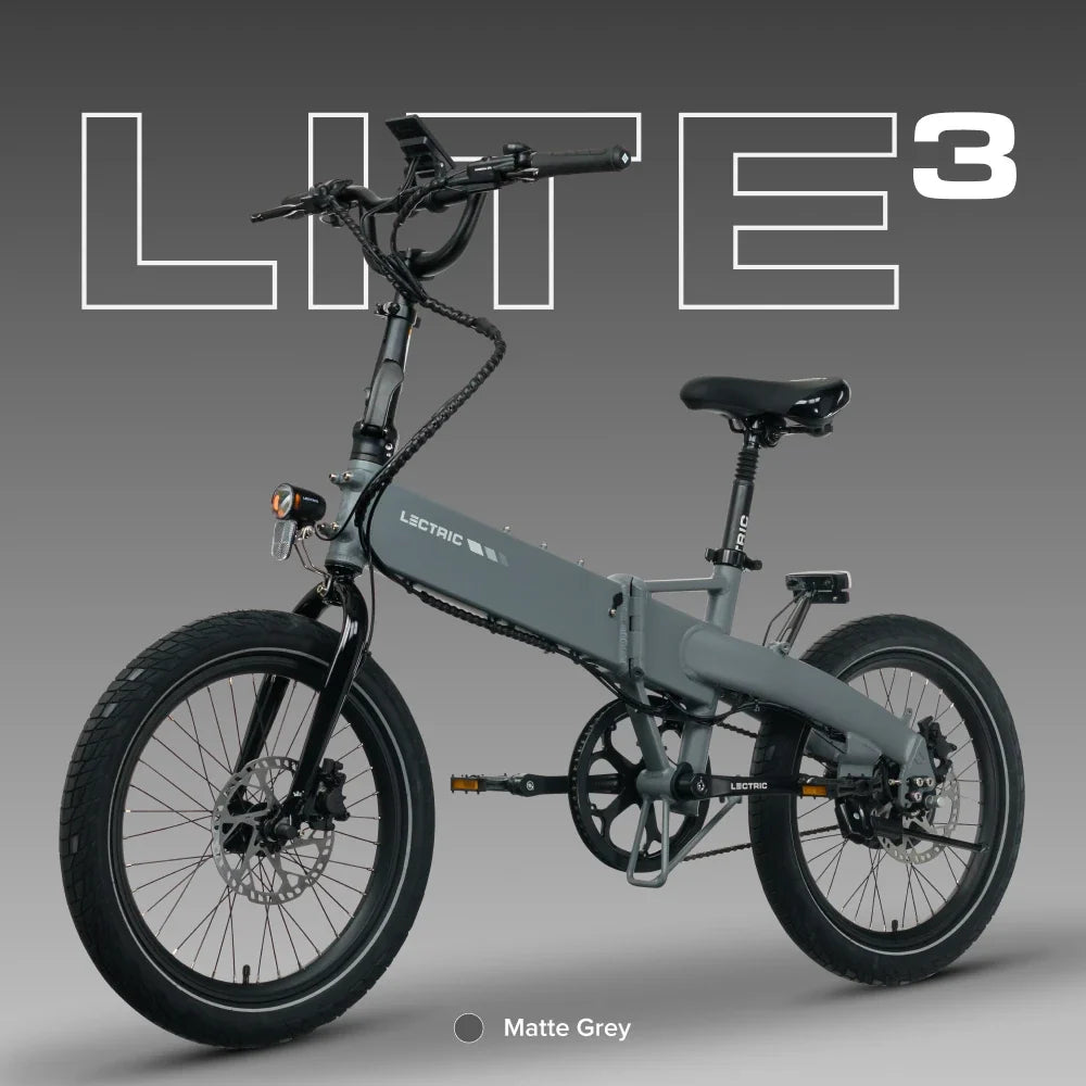 Lectric XP Lite3 Matte Grey studio color detail at Tampa Bay eBikes