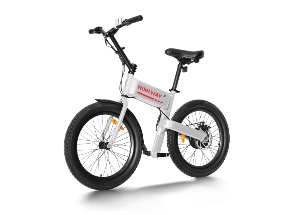 The Himiway Pony, a compact e-bike by Himiway with a 300W motor, thick tires, black seat, and front and rear fenders, is displayed against a plain white background.