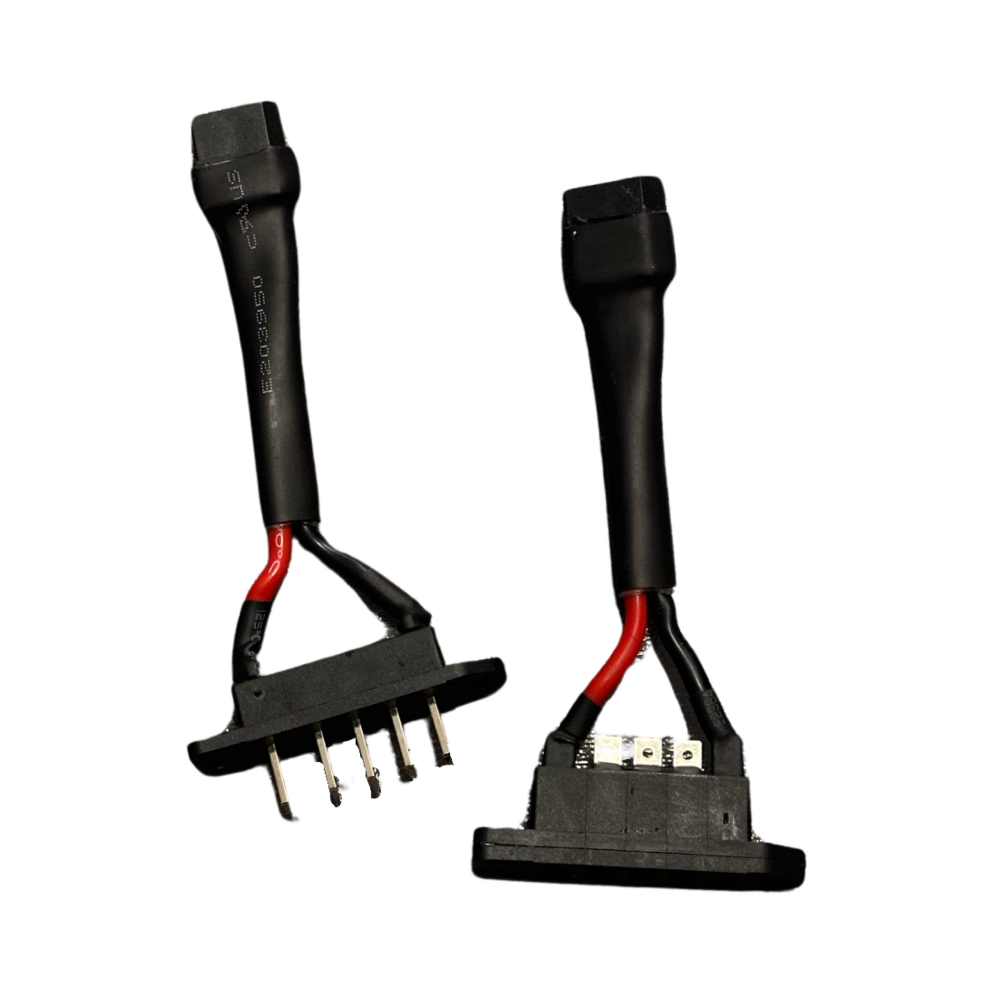 Two ElectricAllWheel QPES-5-F/M to XT60 Adapters are shown on a white background, each made from durable 14AWG silicone wire for reliable performance.