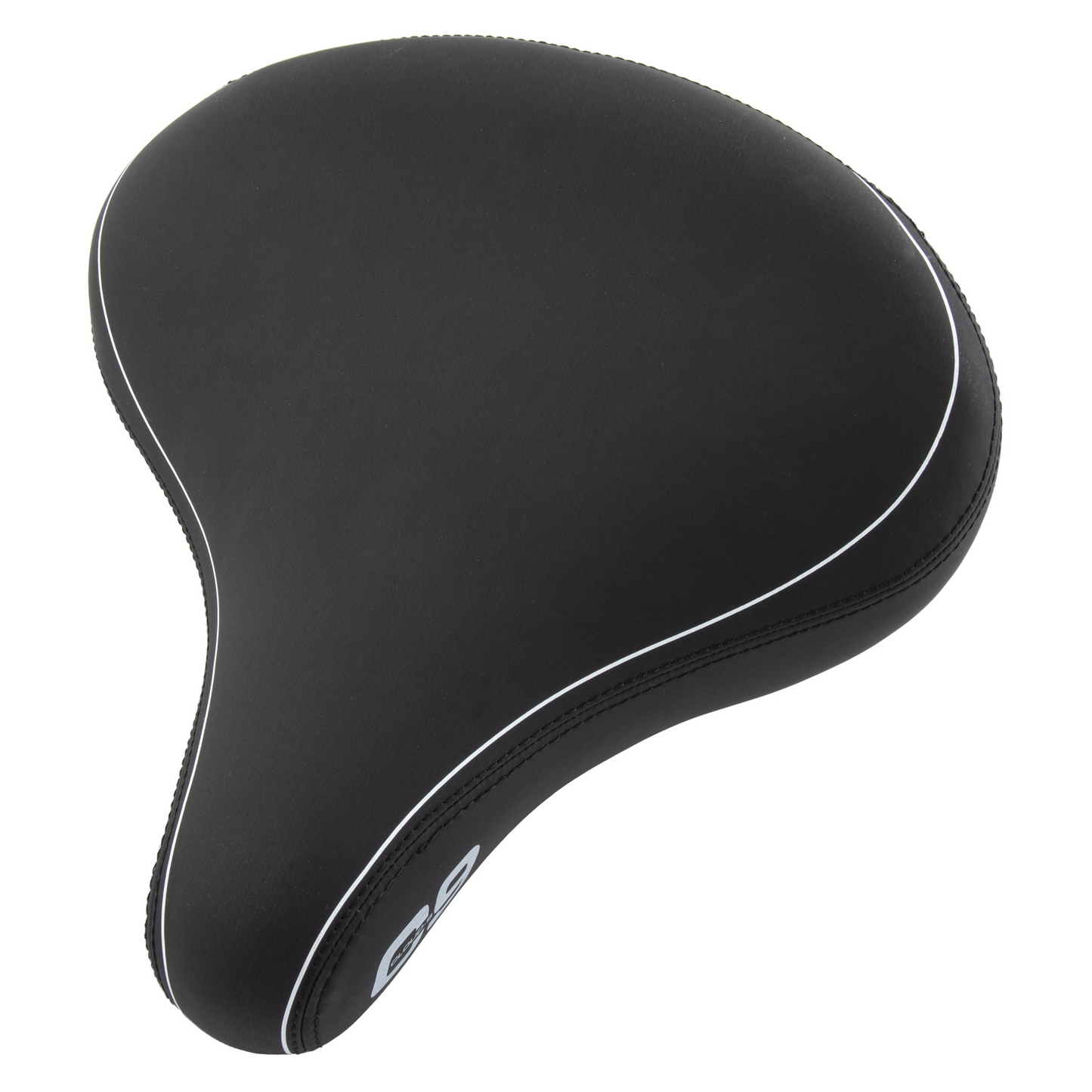 A black and white CLOUD-9 Cruiser Contour bicycle seat on a white background.