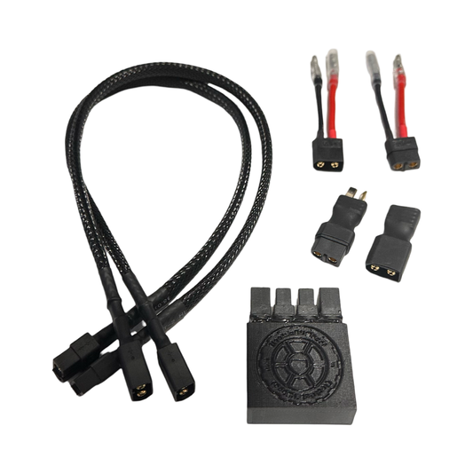 The ElectricAllWheel DateX2 Dx2 30A (60A MAX) Kit is a universal dual battery, dual output discharge balancer with Bullet, T-Plug, and XT60 connectors for easy plug-and-play installation.