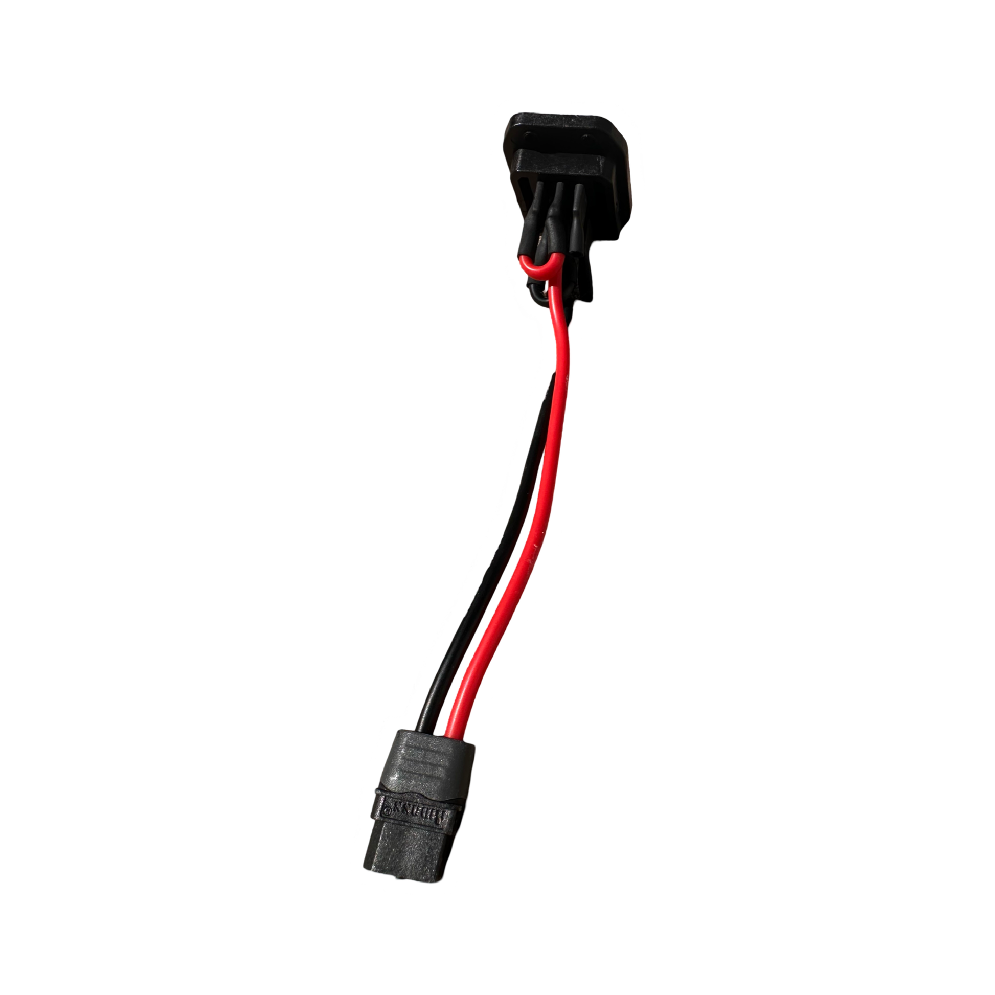 The ElectricAllWheel TFL 6-Pin XT60 Adapter is a black and red 14AWG silicone wire with connectors on both ends, shown isolated on a white background.