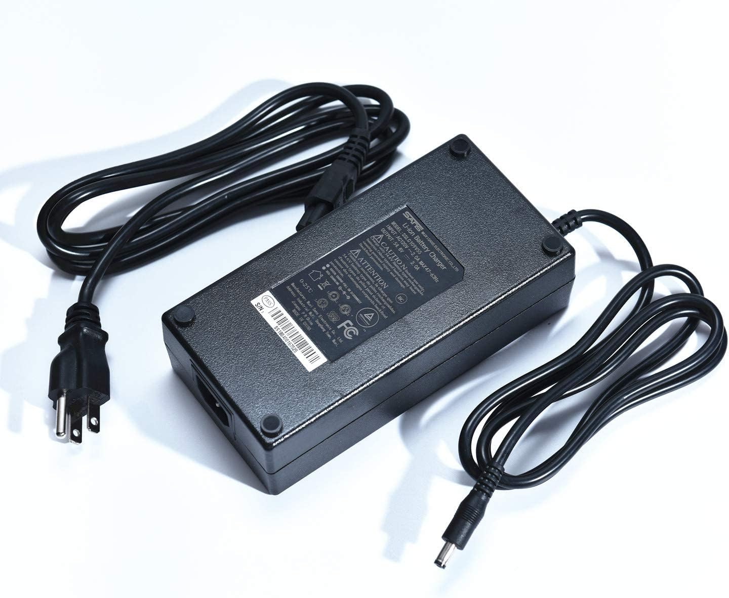 An ac adapter for a laptop on a white background, featuring a DC2.1 Head connection, the Sans Charger - SANS 54V 2A.