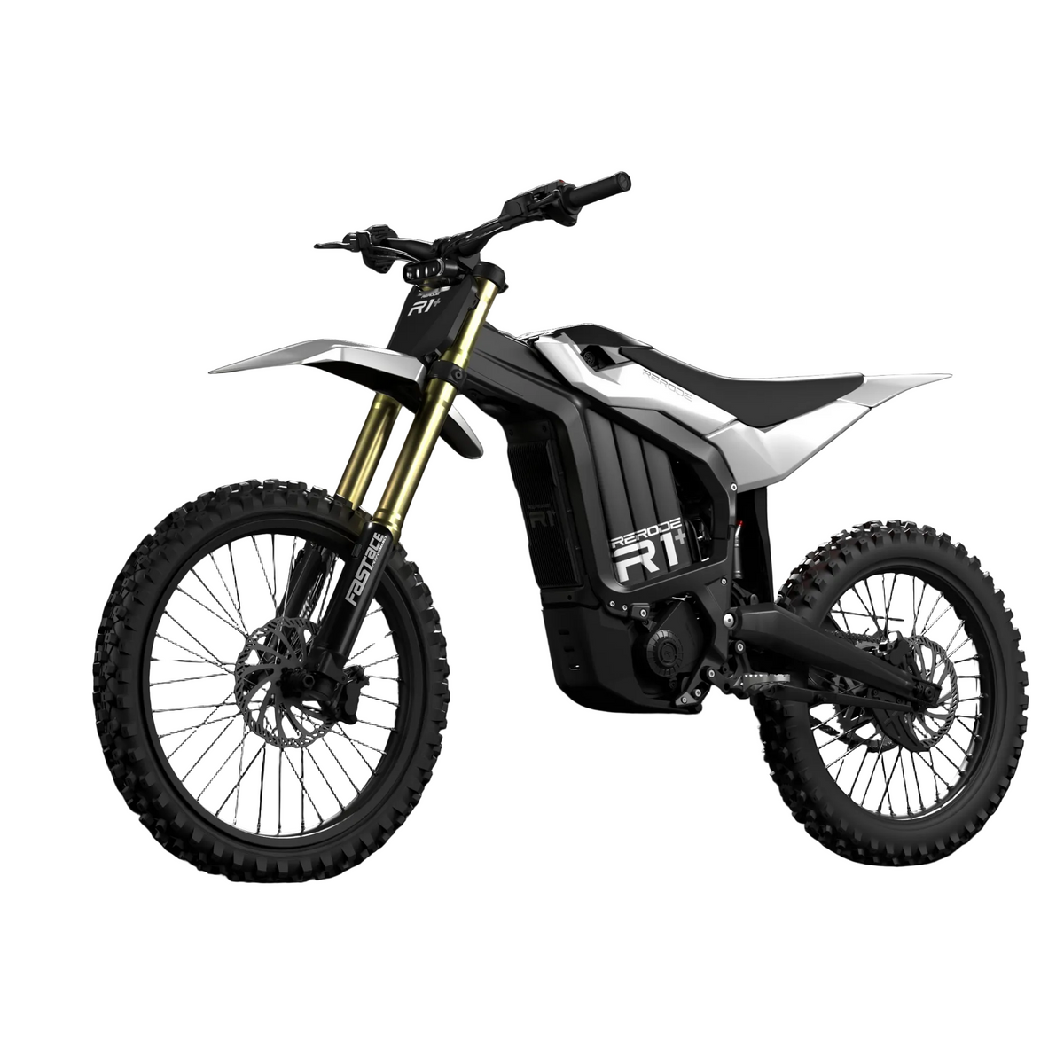 RERODE R1+ Electric Dirt Bike three-quarter view with Light Grey decals