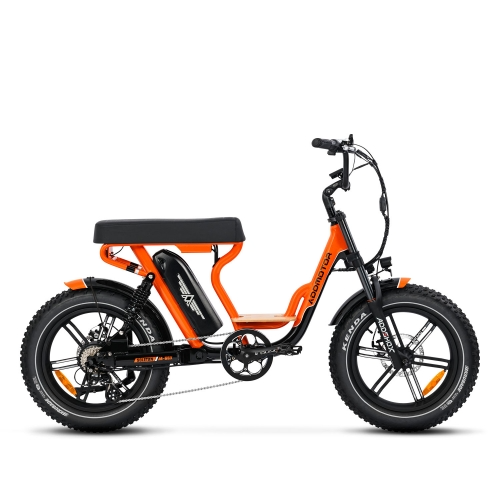 Addmotor - Soletan M66X Electric Bike with fat tires on a white background, exuding vintage charm.