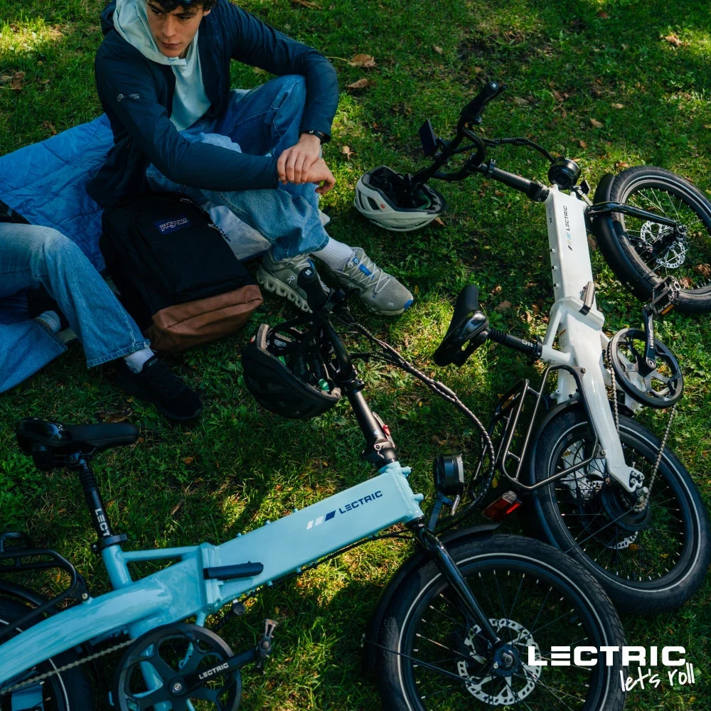 Lectric XP Lite3 Arctic White riding lifestyle at Tampa Bay eBikes