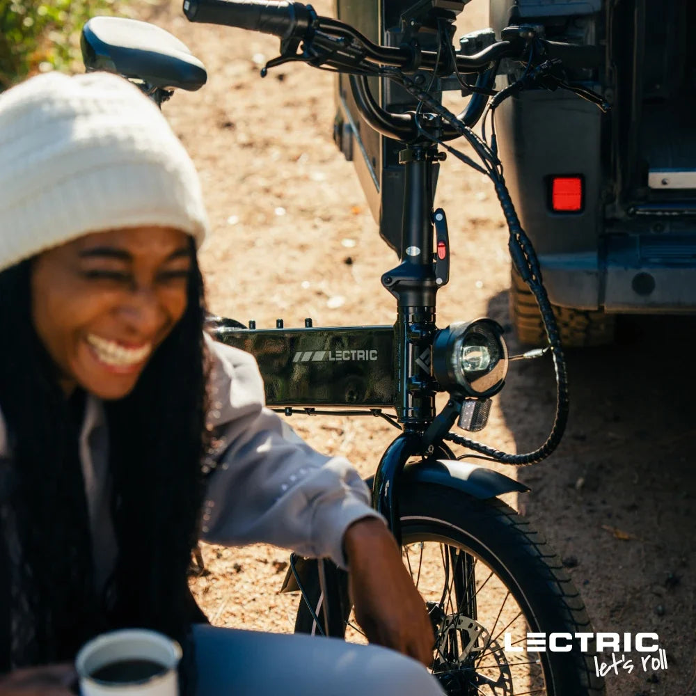 Lectric XP Lite3 JW Black riding lifestyle at Tampa Bay eBikes