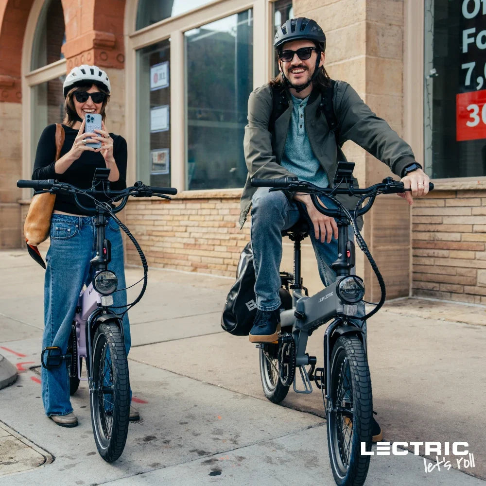 Lectric XP Lite3 Matte Grey riding lifestyle at Tampa Bay eBikes