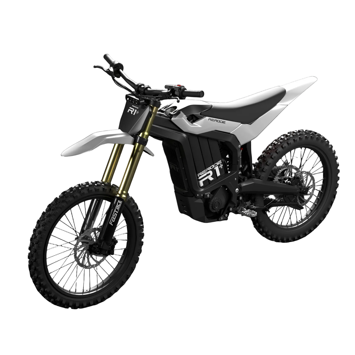 RERODE R1+ Electric Dirt Bike side angle with Light Grey decals