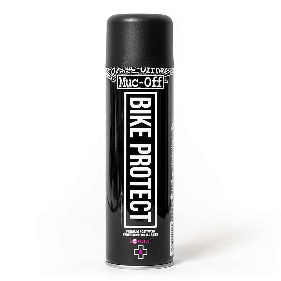 A can of Muc-Off - Bike Protect spray with corrosion inhibitor and water dispersing action on a white background.