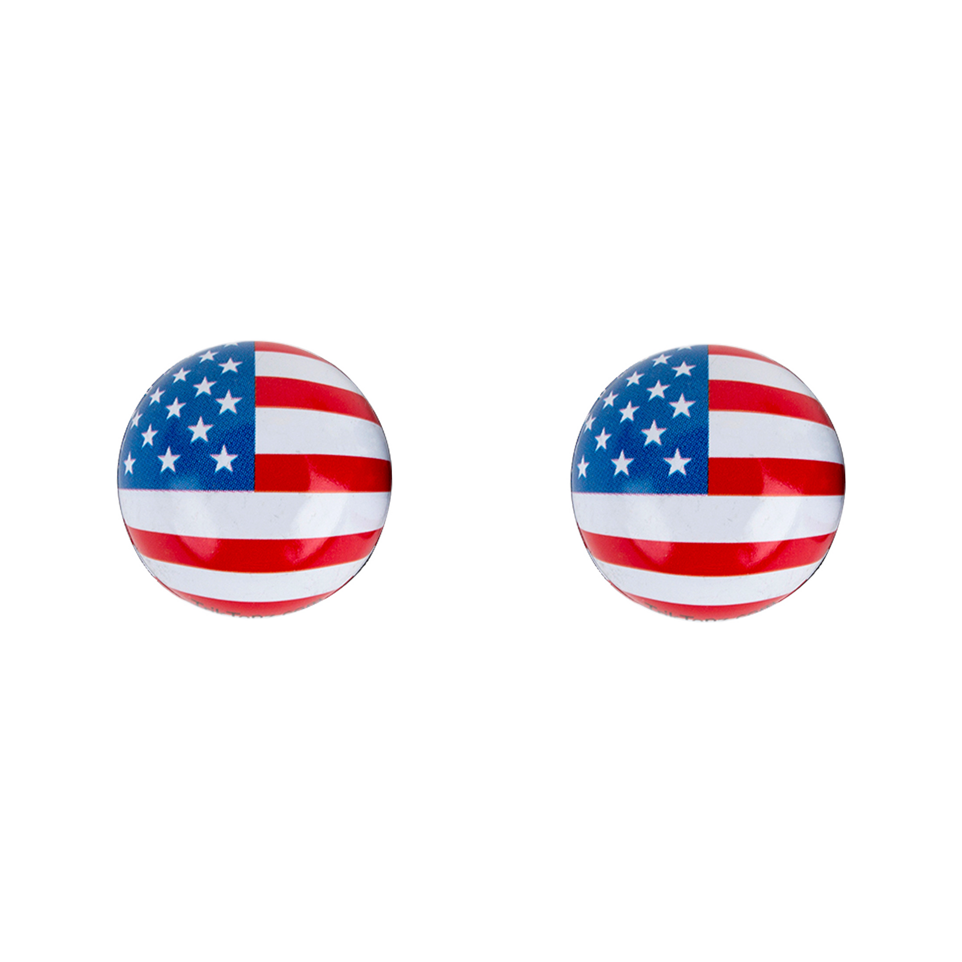 A pair of Trik Topz - USA stud earrings on a white background.