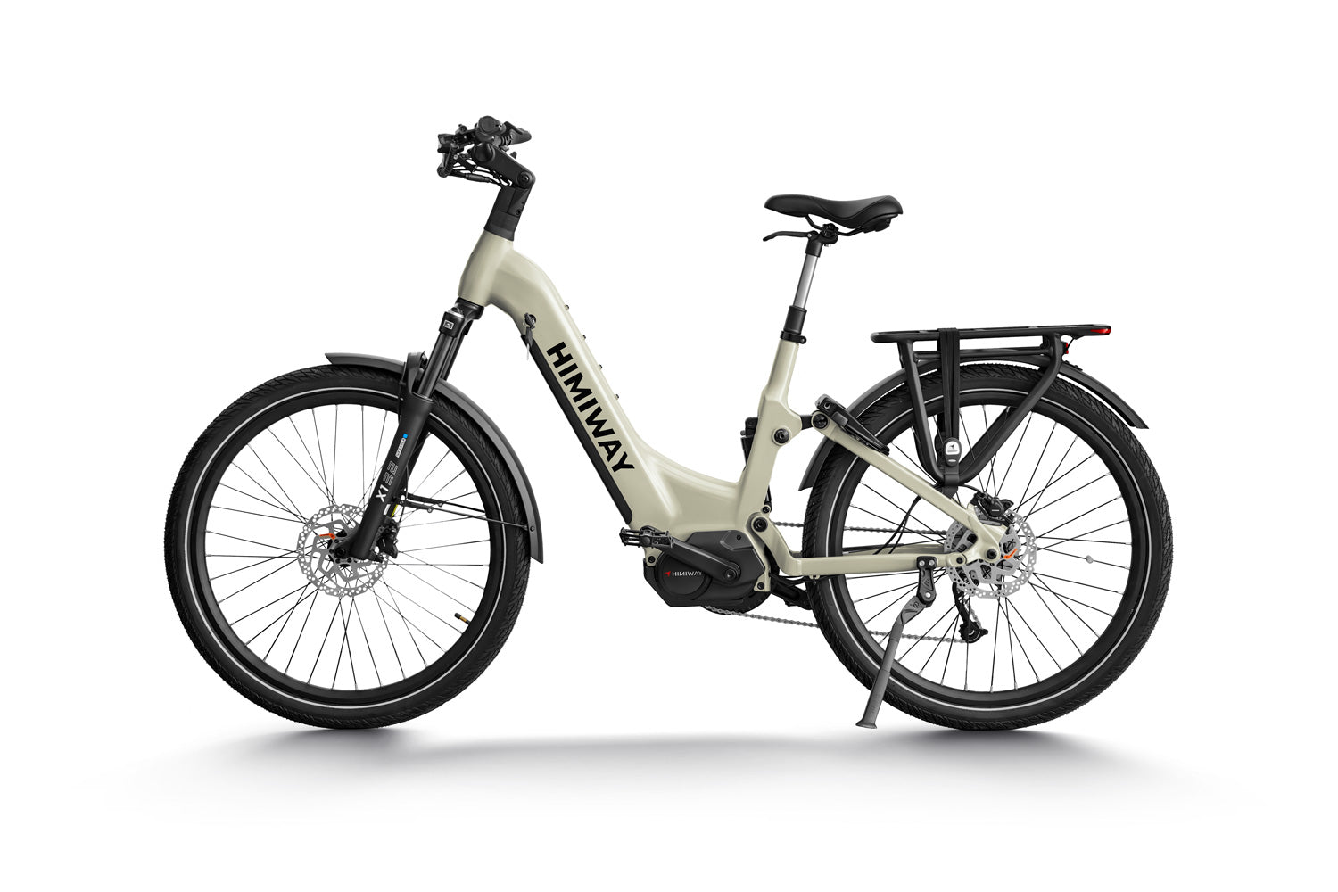 Beige electric bicycle with the product name "Himiway - A7 Pro" on the frame, displayed on a plain white background.