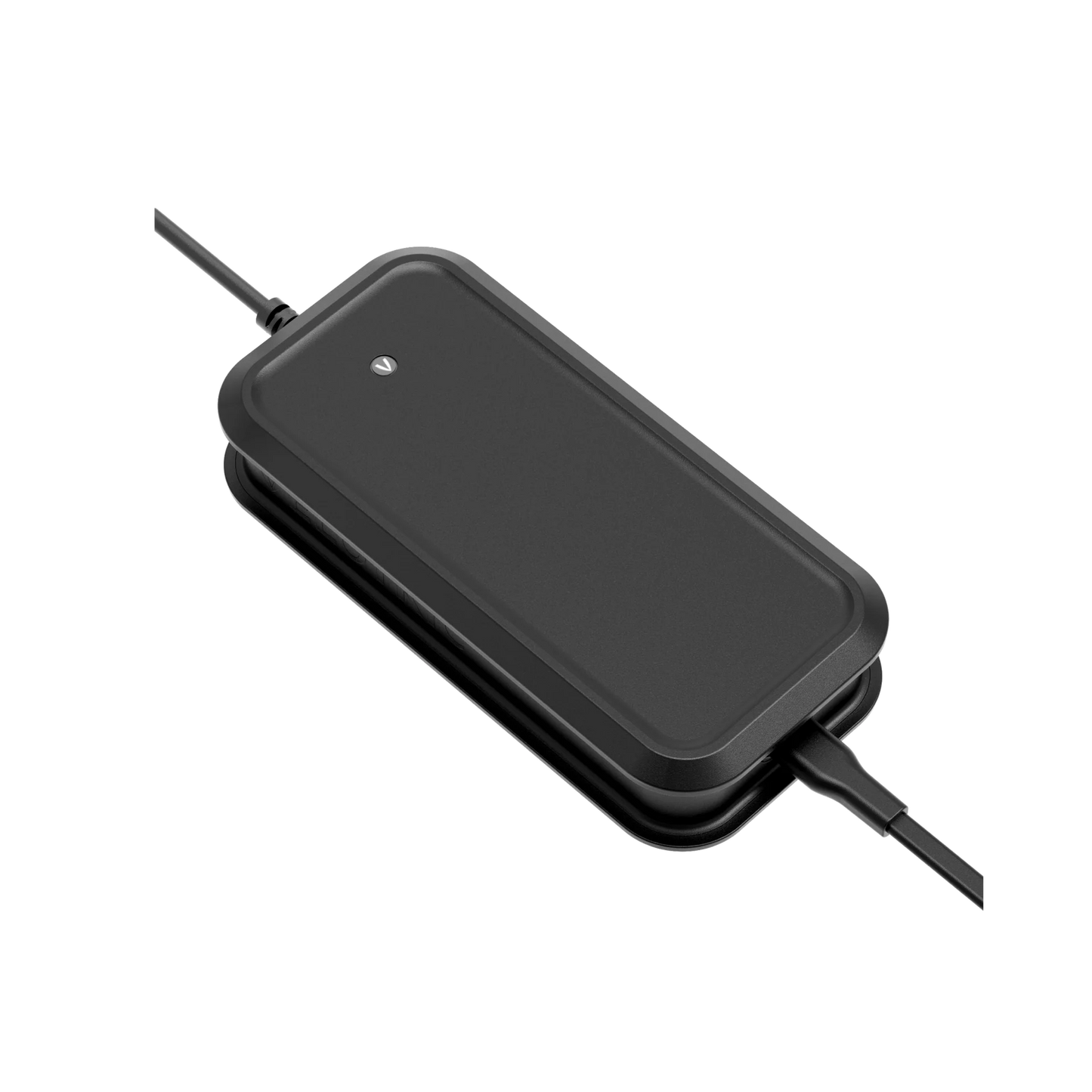 A Velotric Charger for Discover 2 / Summit 1 in black, featuring a sleek rectangular design and an integrated cable, ideal for effortlessly powering up your Velotric Nomad.