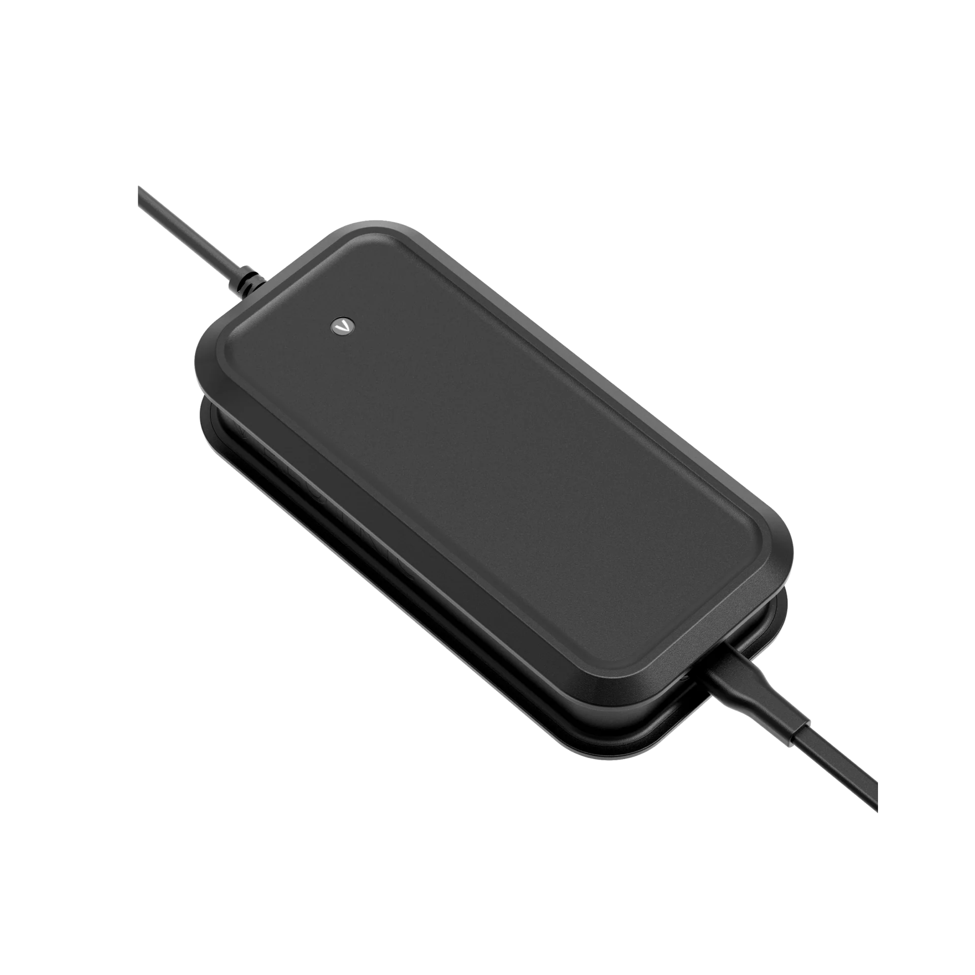 A Velotric Charger for Discover 2 / Summit 1 in black, featuring a sleek rectangular design and an integrated cable, ideal for effortlessly powering up your Velotric Nomad.