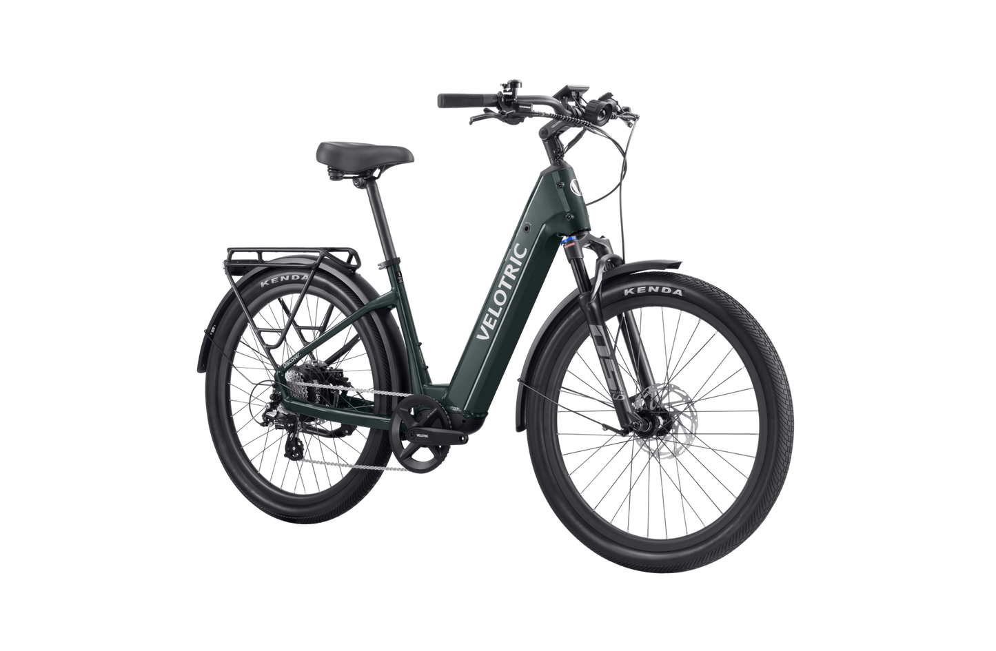 Sentence with replaced product:

Velotric Discover 2 electric bicycle parked against a black background.