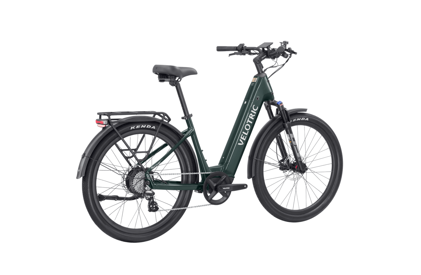 Velotric - Discover 2 with step-through frame, mounted battery, and disc brakes.