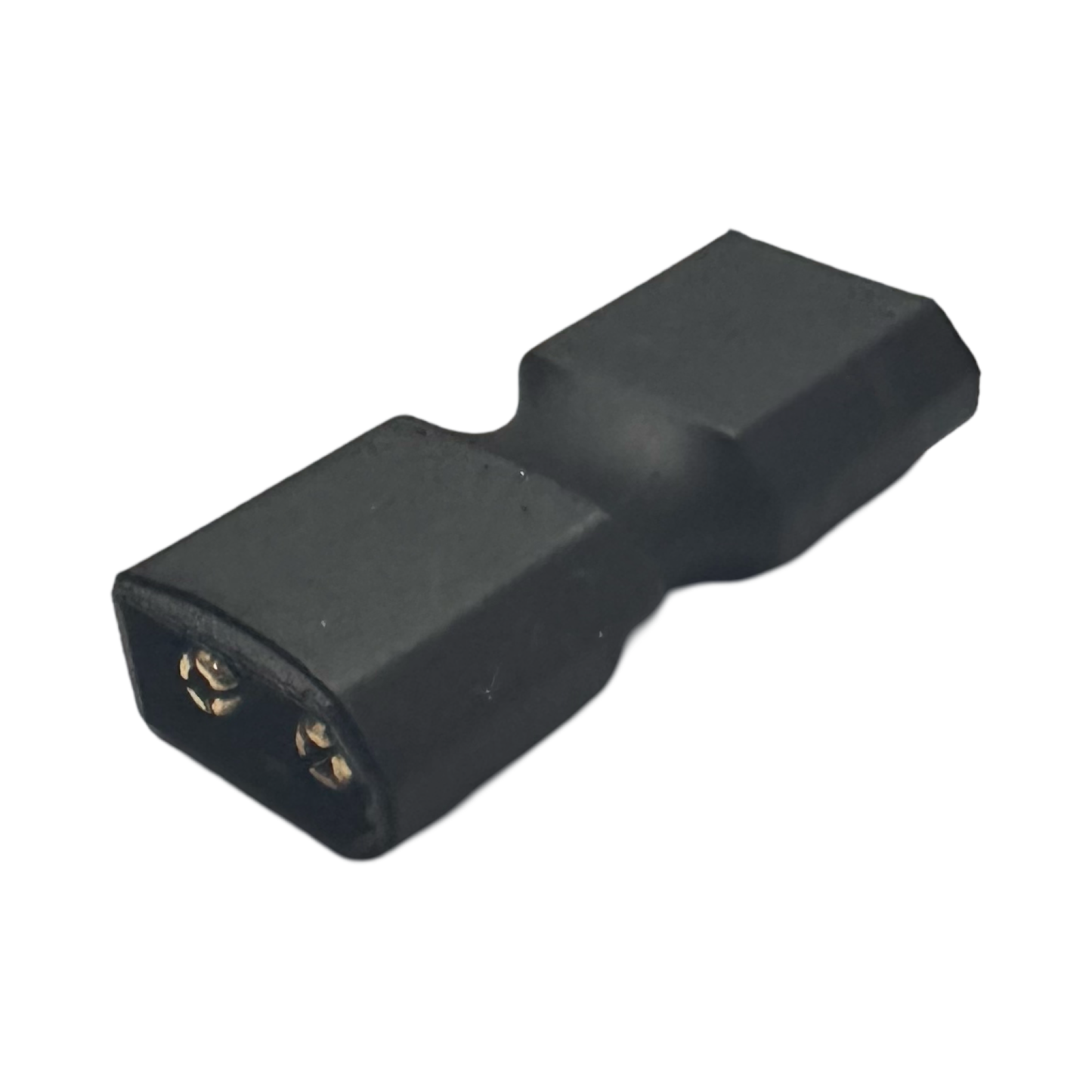 An ElectricAllWheel YLS-M/F to XT60 M/F cable adapter with two visible metal contacts and an XT60 female connector is shown against a white background.