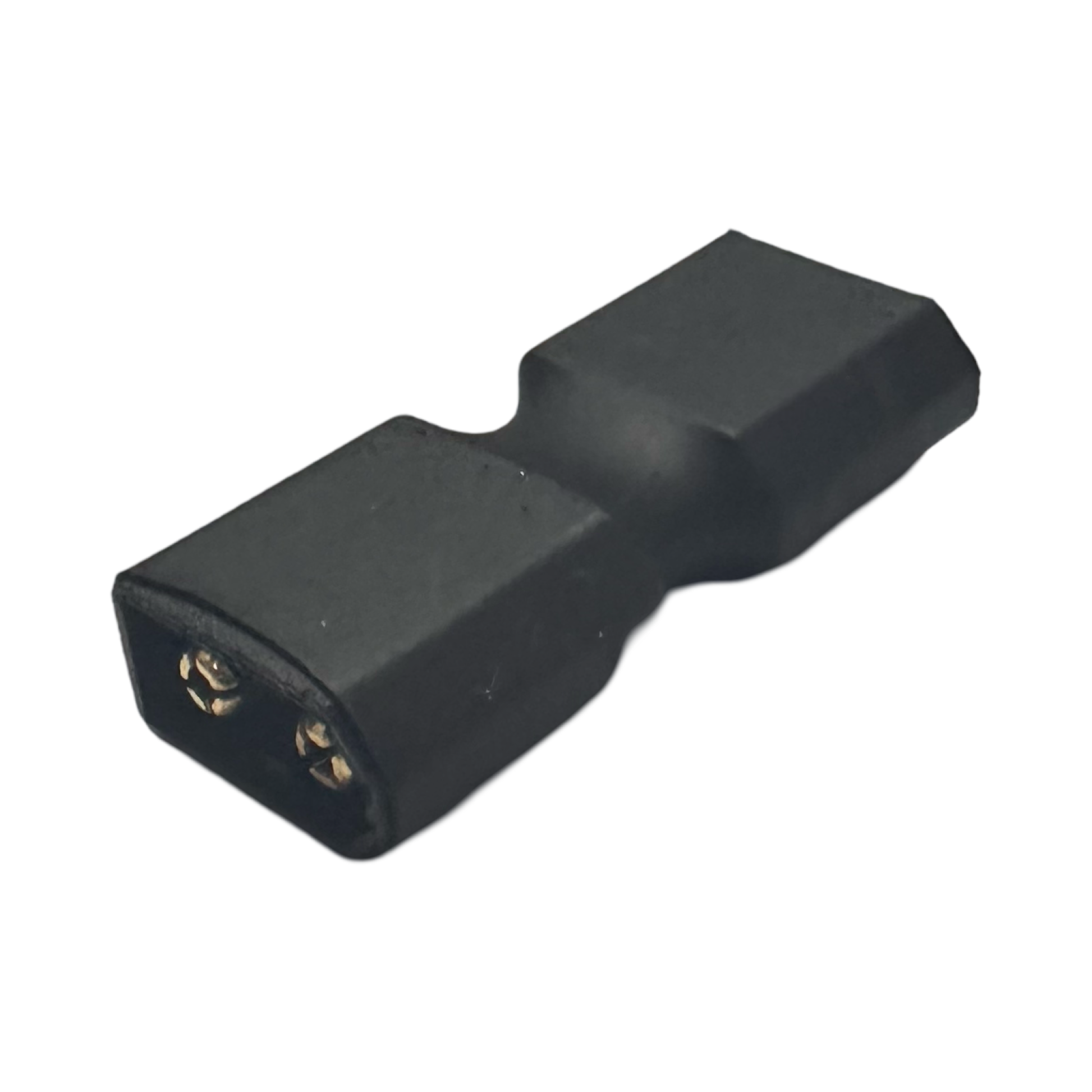 An ElectricAllWheel YLS-M/F to XT60 M/F cable adapter with two visible metal contacts and an XT60 female connector is shown against a white background.