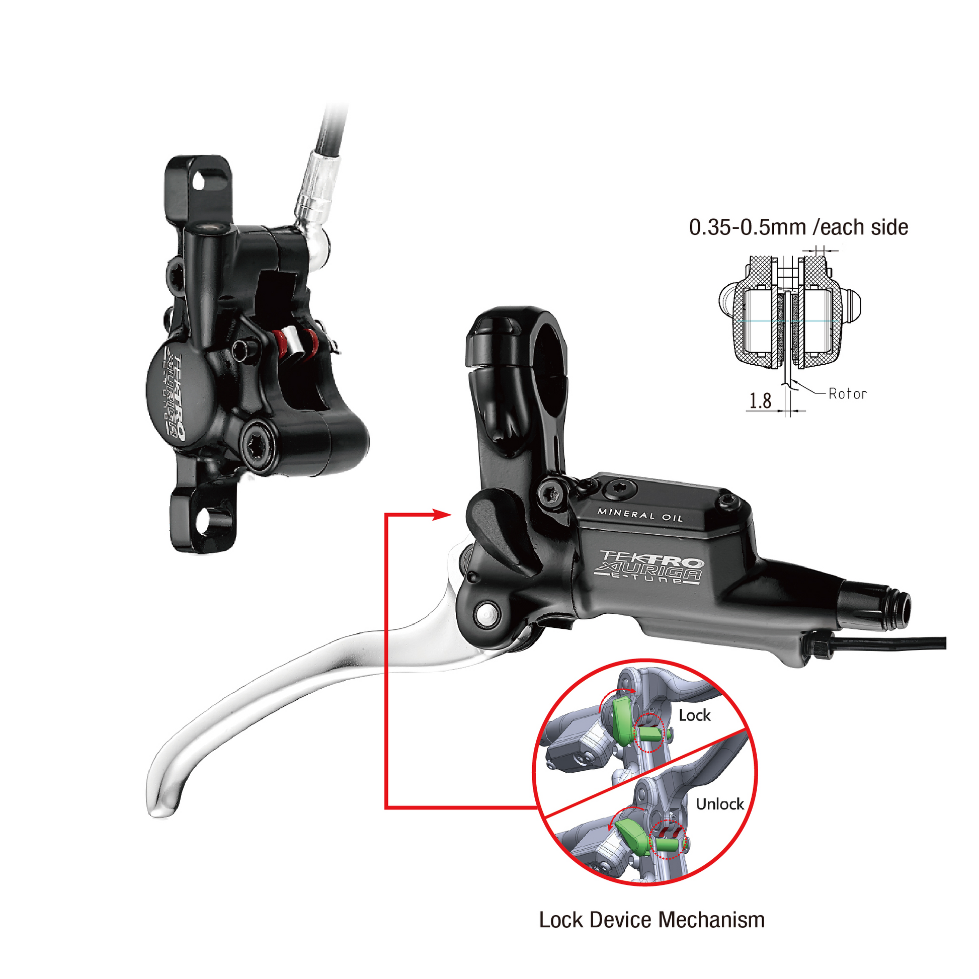 TekTro HD E530 Hydraulic Disc Brake Set Tampa Bay eBikes
