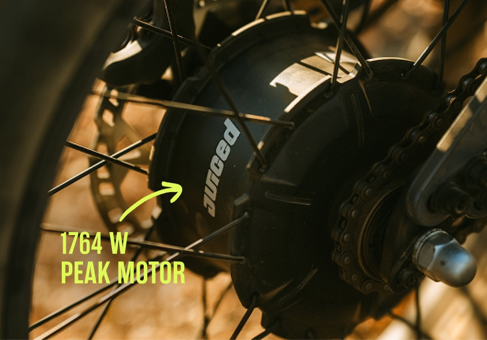 Juiced Scrambler Full-Suspension — Rear hub motor with 1,764W peak output