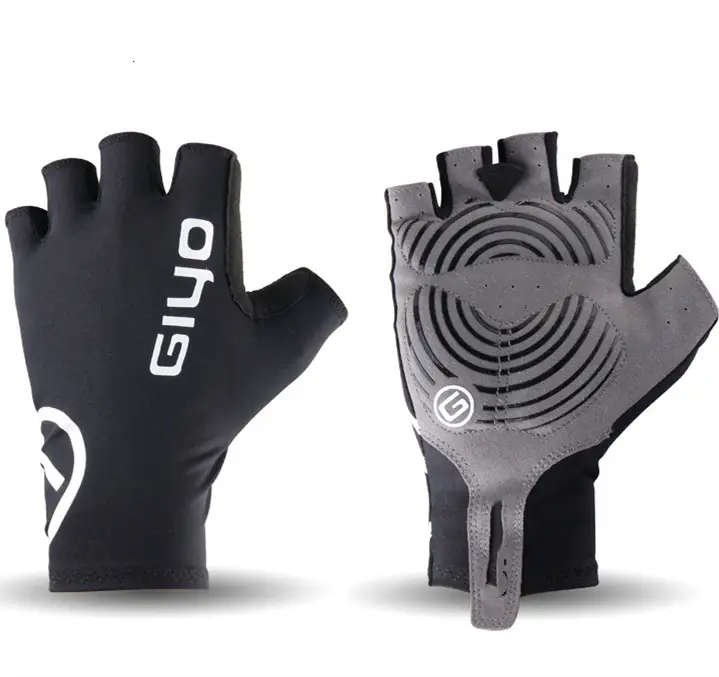 GIYO cycling gloves in black and white.