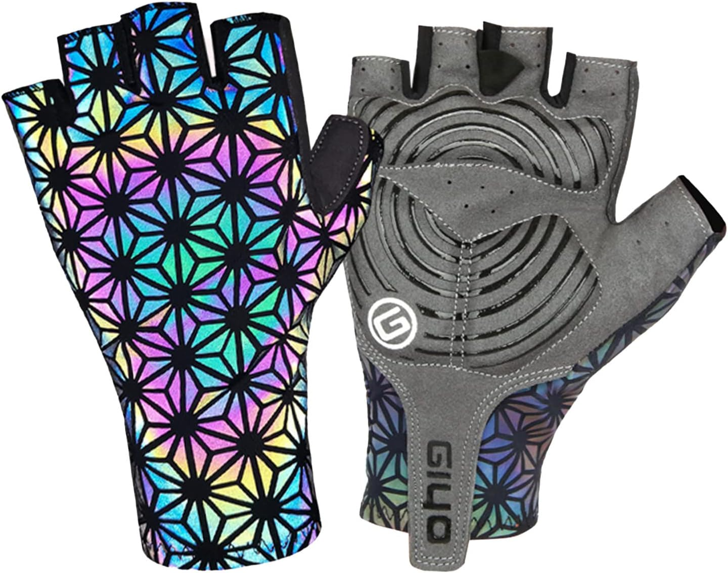 A pair of GIYO cycling gloves with enhanced visibility.