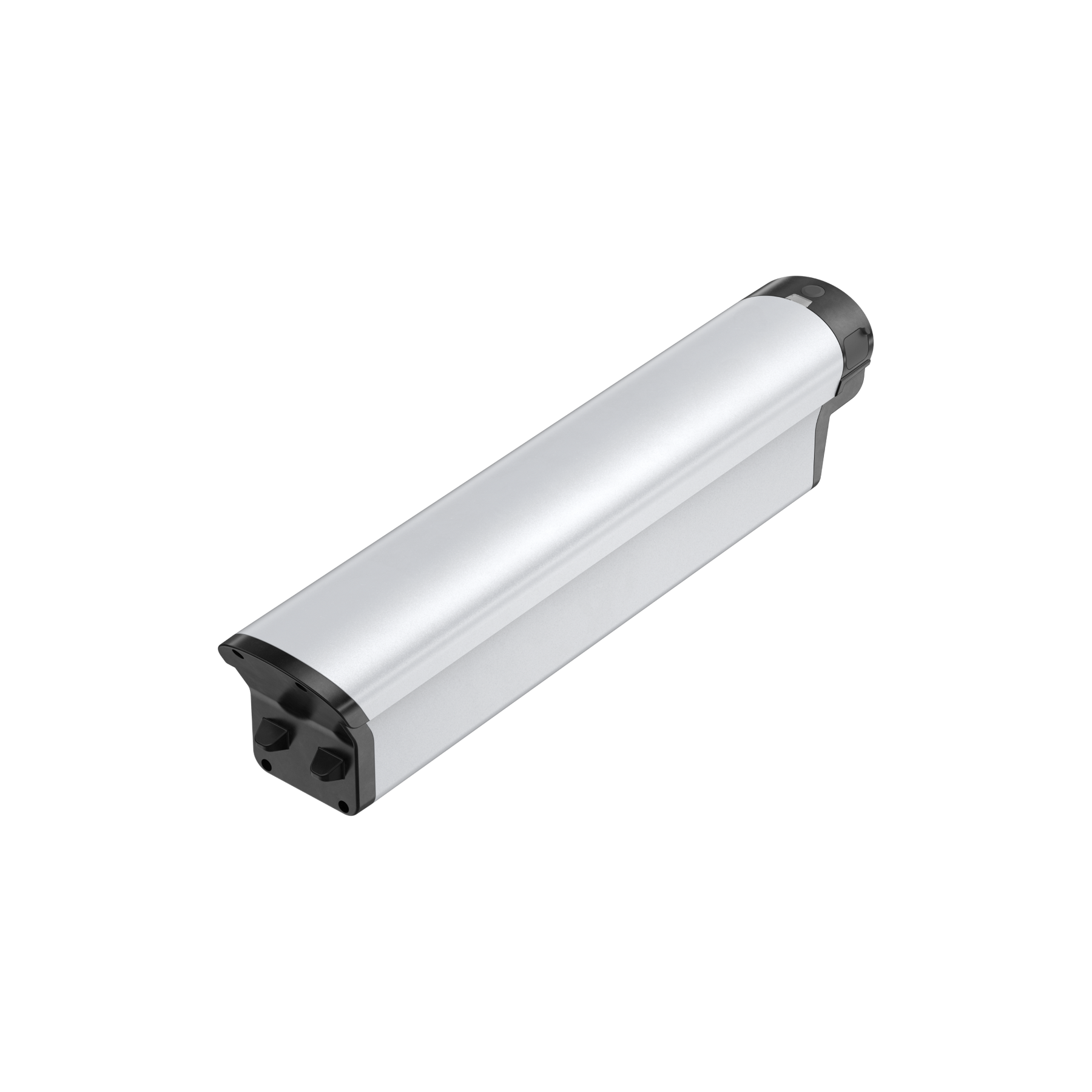 Velotric - Extra Battery Pack with a cylindrical shape and silver finish, featuring a complex internal structure, isolated on a black background.