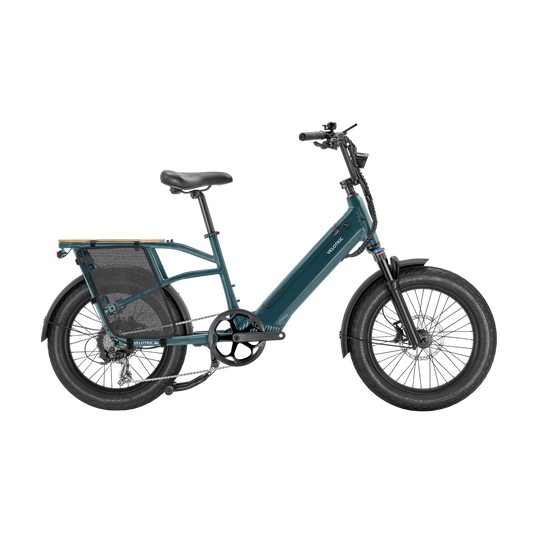 A Velotric - Go 1 - Forest electric bike on a black background.