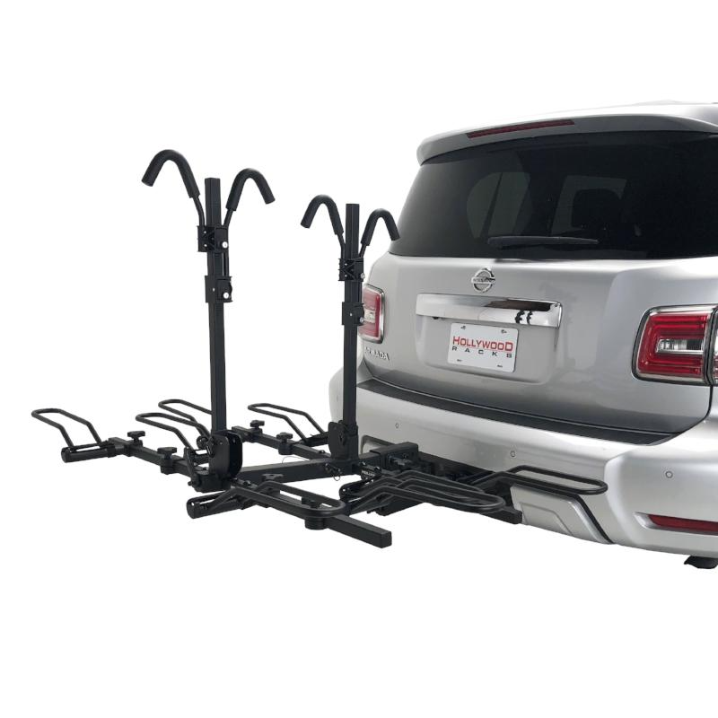 The Hollywood Racks - Sport Rider SE4 hitch bike rack offers superb ease of use when attached to the back of a car.