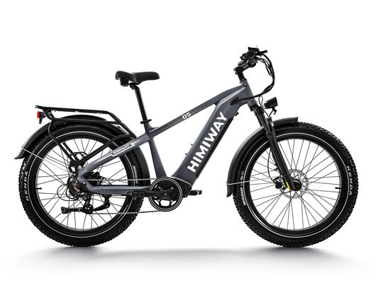 Himiway - D5 electric fat bike with hydraulic disc brakes and fat tires on a white background.