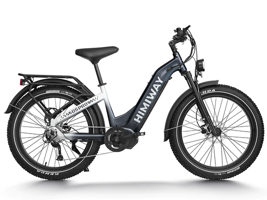 Himiway - D5 Pro Step Through electric fat bike with torque-sensing mid-motor on a white background.