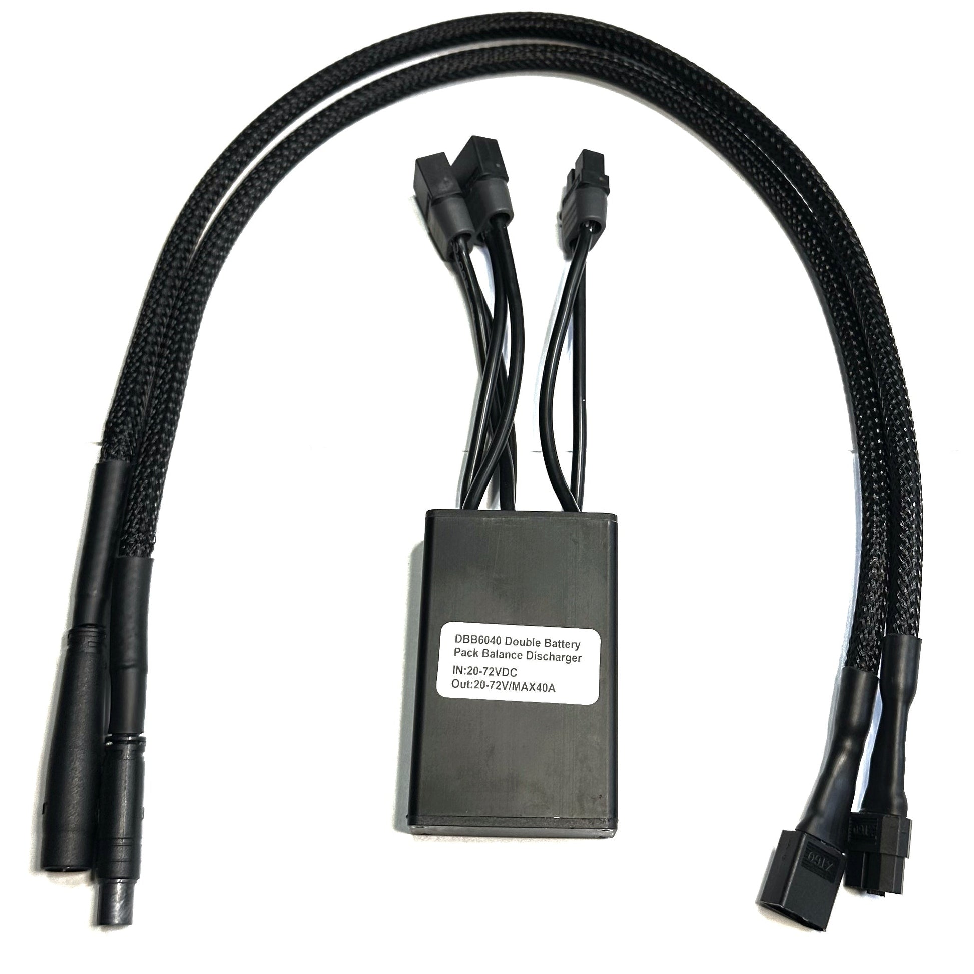ElectricAllWheel 40A Dual Battery Discharge Balancer Kit (Z2095 2-Pin to XT60 Cables) is a plug & play solution for easy electric bike battery maintenance, supporting 7.2V–12V/40A batteries with split cables and connectors.